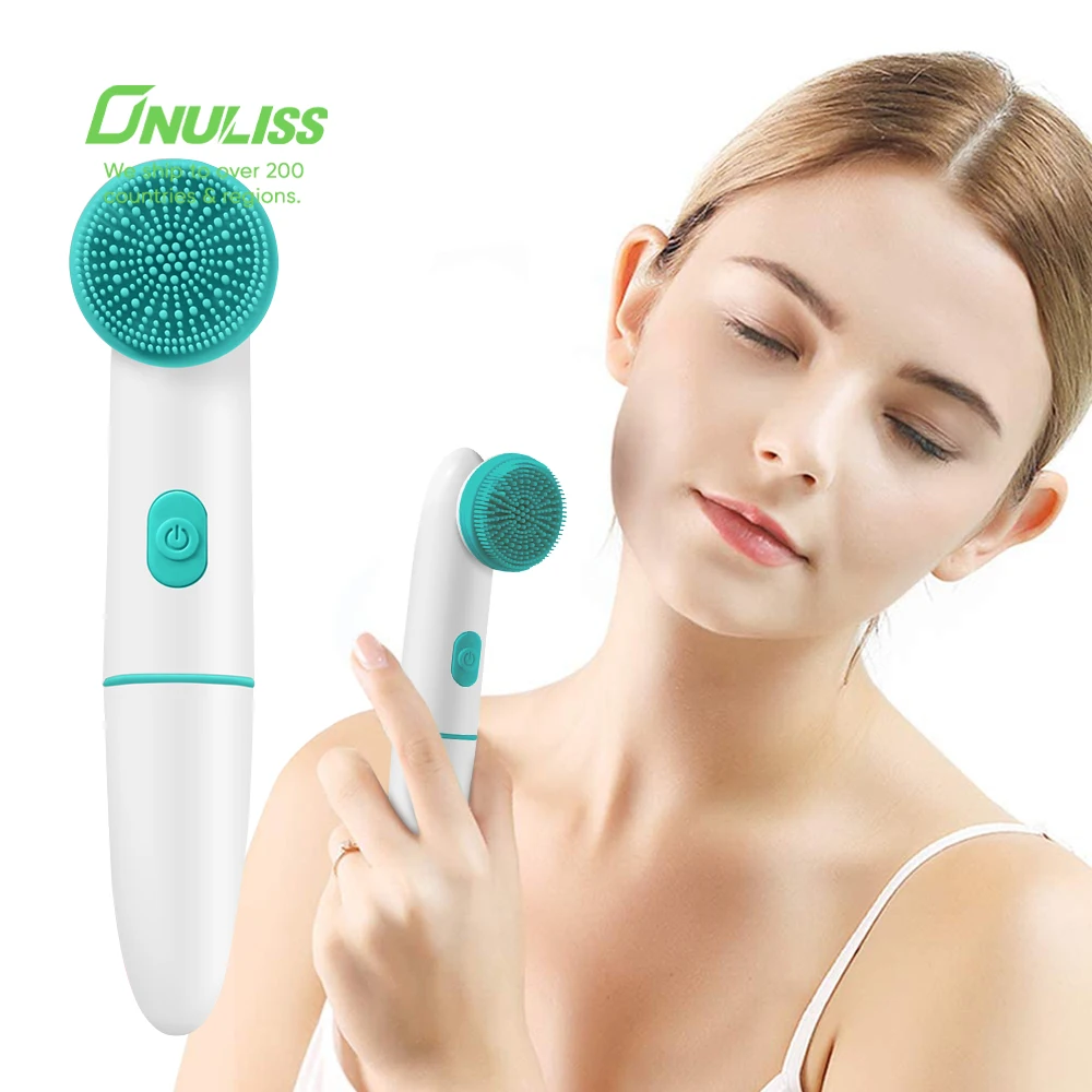

Facial Cleansing Brush Exfoliator with 2 Brush Heads Waterproof Silicone Face Cleaning Cleansing Brush