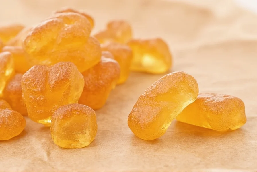 Comparison of different ginger gummy products showing labels with ginger extract concentration and additional ingredients