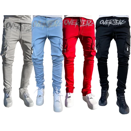 

NS041 plus size pants for men 2022 reflective straight elastic force autumn cargo men's pants & trousers