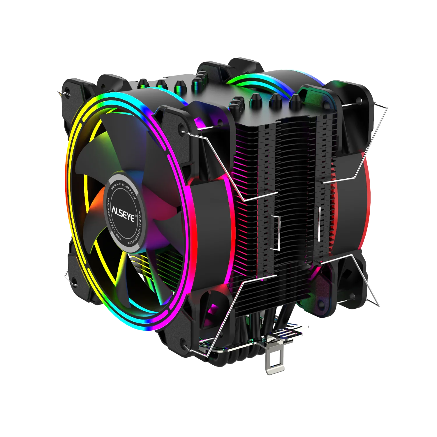 

ALSEYE H120D cpu air cooler RGB Fan 120mm PWM 4 Pin 6 Heat Pipes Cooler for LGA 775 115x 1366 2011 AM2+ AM3+ AM4