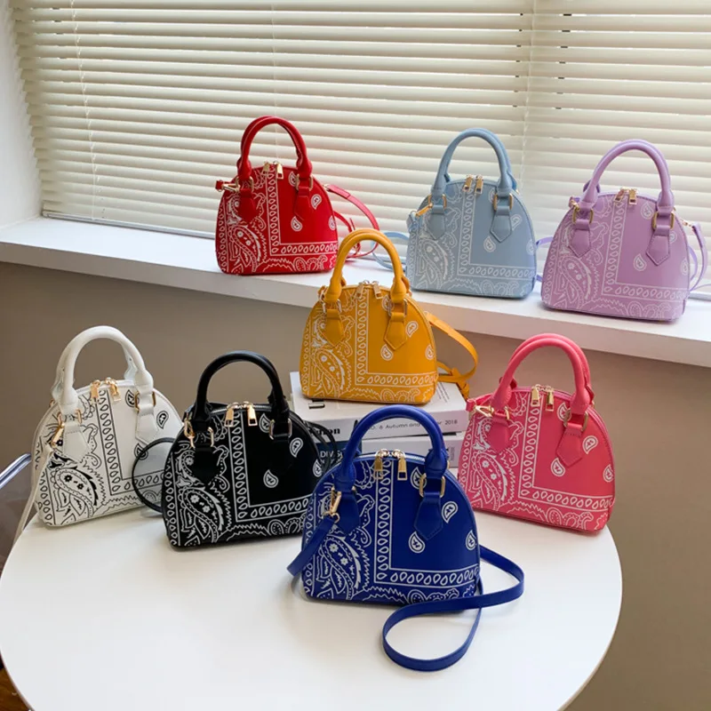 

2021 Summer female hand bags wholesale flower shell female shoulder bag crossbody lady PU leather handbag