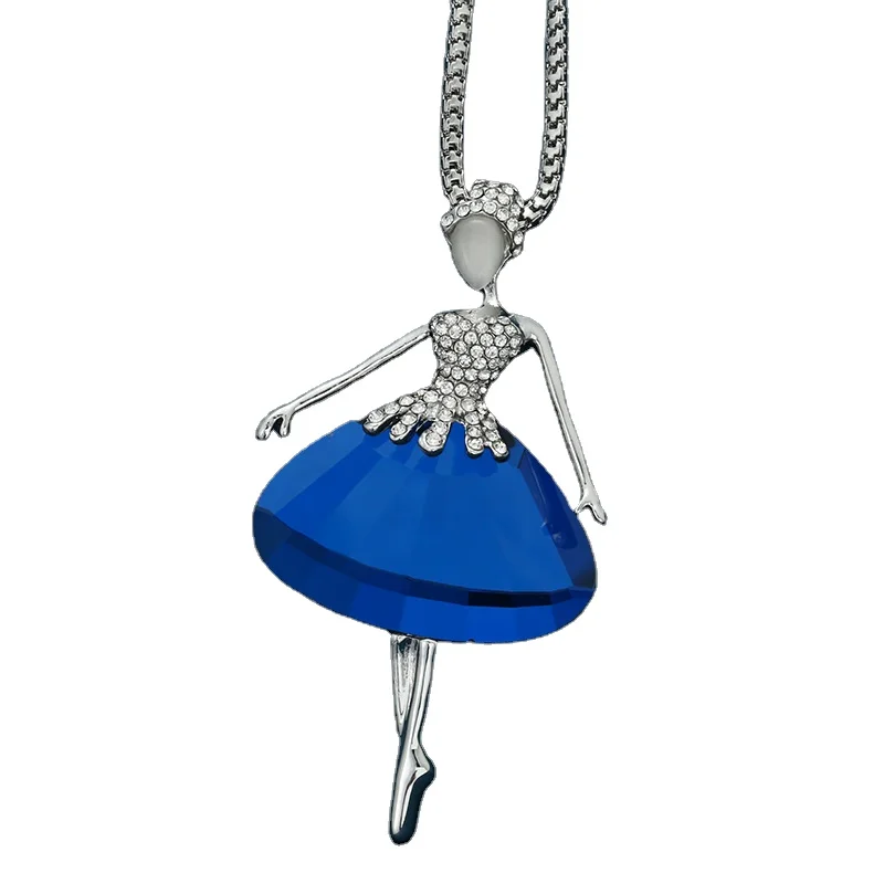 

Silver plated Ballet Dress Girl's jewelry necklace, best selling in 2021