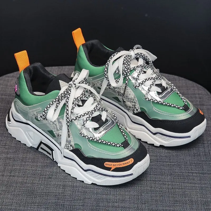 

2021 New design casual sport shoes women's chunky sneakers walking shoes