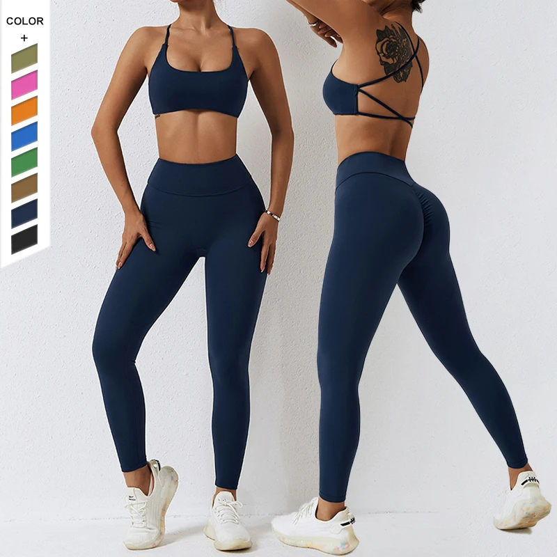 

New Style Yoga Suit Gym Morning Running Fashion Quick Dried Exercise Fitness Yoga Set For Women