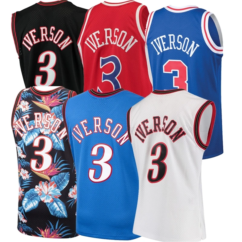 

Customized t Design Basketball Shorts Stitched #3 Allen Iverson Basketball Jersey