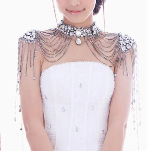

Bling Rhinestone Diamond Fashion Bride Wedding Jewelry Body Chain, Silver