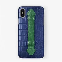 

Ins Hot Sales Genuine Leather Embossed Crocodile Pattern Mobile Cell Phone Case Cover With Handle
