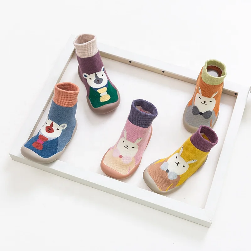 

Shoe Rubber Sole Baby Shoes Infant And Toddler Knitted Cotton Anti-slip Shoe Socks Soft Rubber Sole