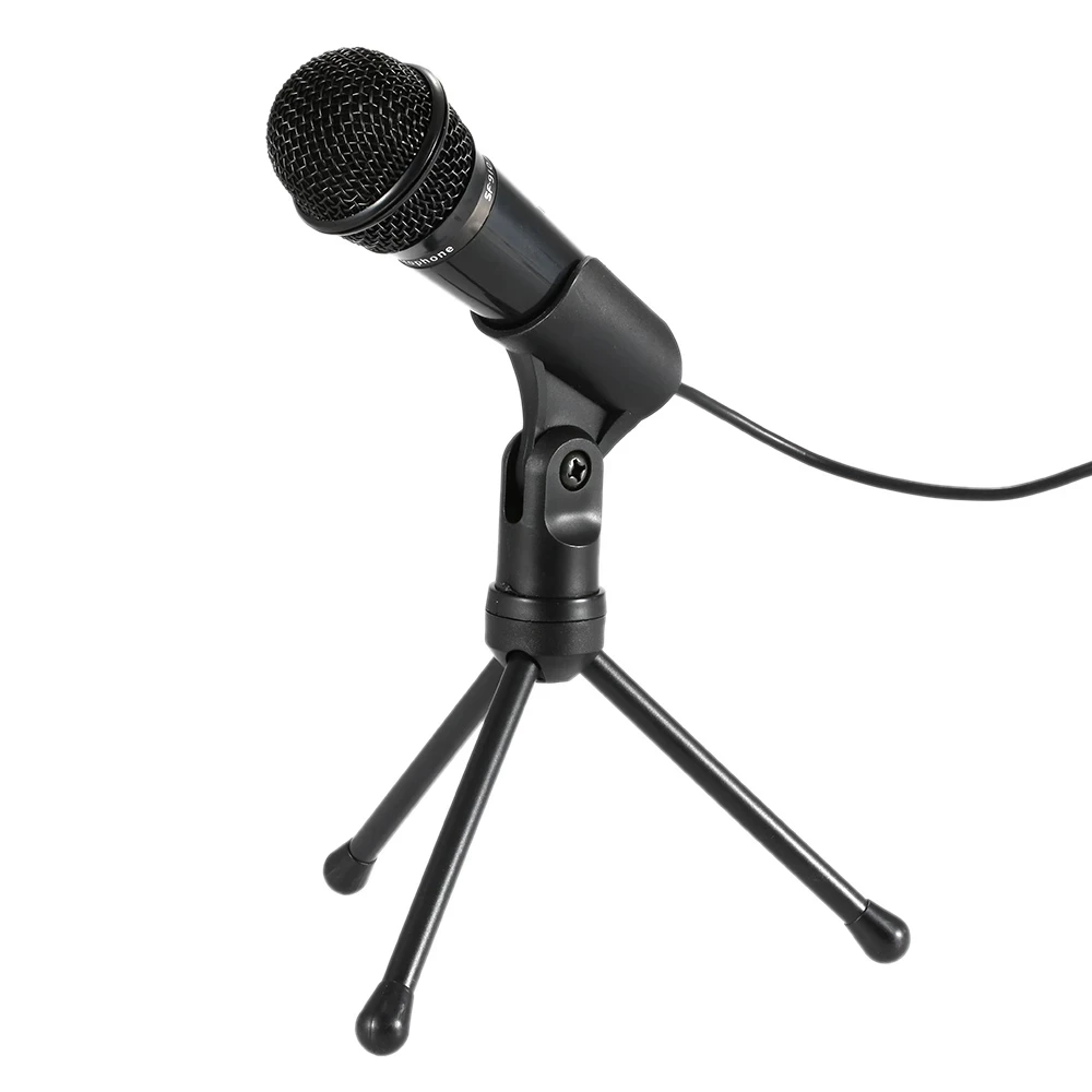 

Portable Microphone For Phone 3.5mm Cable Wired With Tripod Stand PC Mic For Computer Laptop Karaoke Studio Desktop Recording