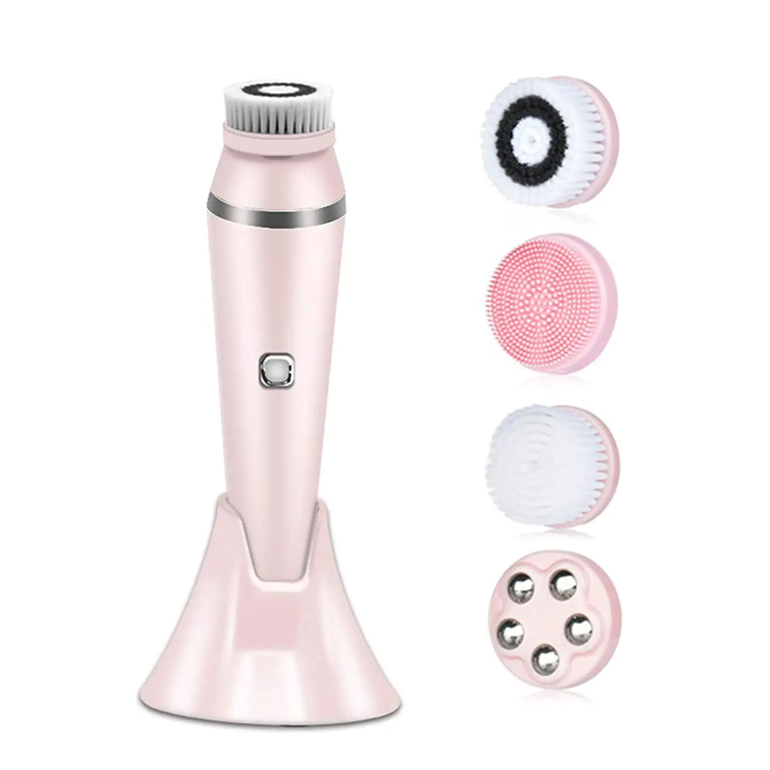 

360 Degree Bidirectional Rotation Deep Cleaning Electric Exfoliator Facial Brush Set With 4 Brush Heads
