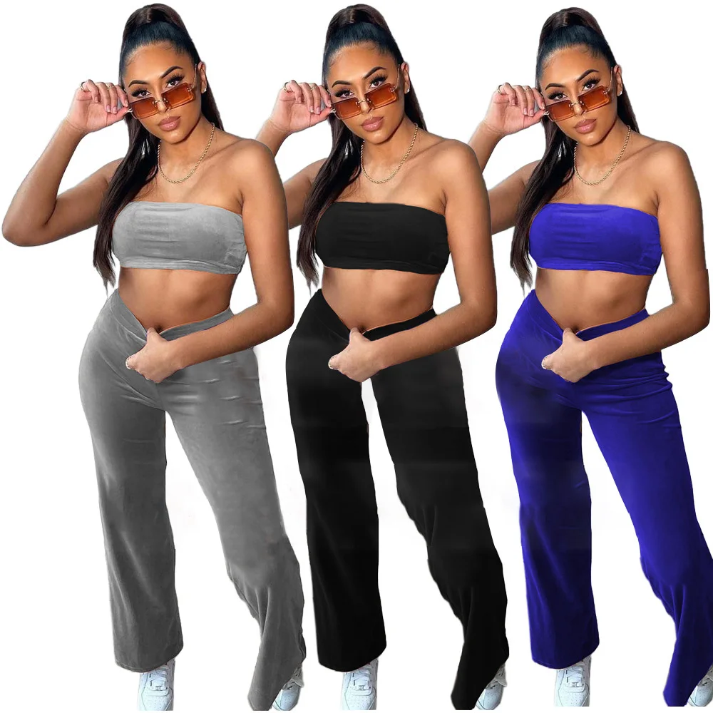 

New Arrival outfits women two pieces sets fitting women clothing 2 piece set sleeveless loose pants summer sets, Picture shows