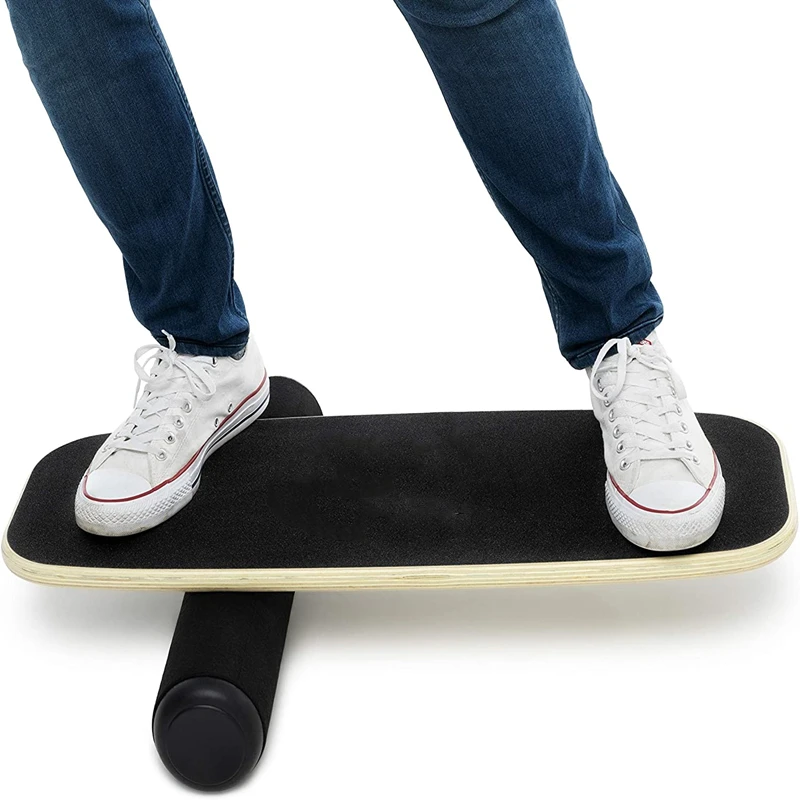 
Wood Standing Desk Anti Slip Surface & Roller for Surfing, SUP, Wakesurf, Wakeskate, Ski, Snowboard and Skateboarding 