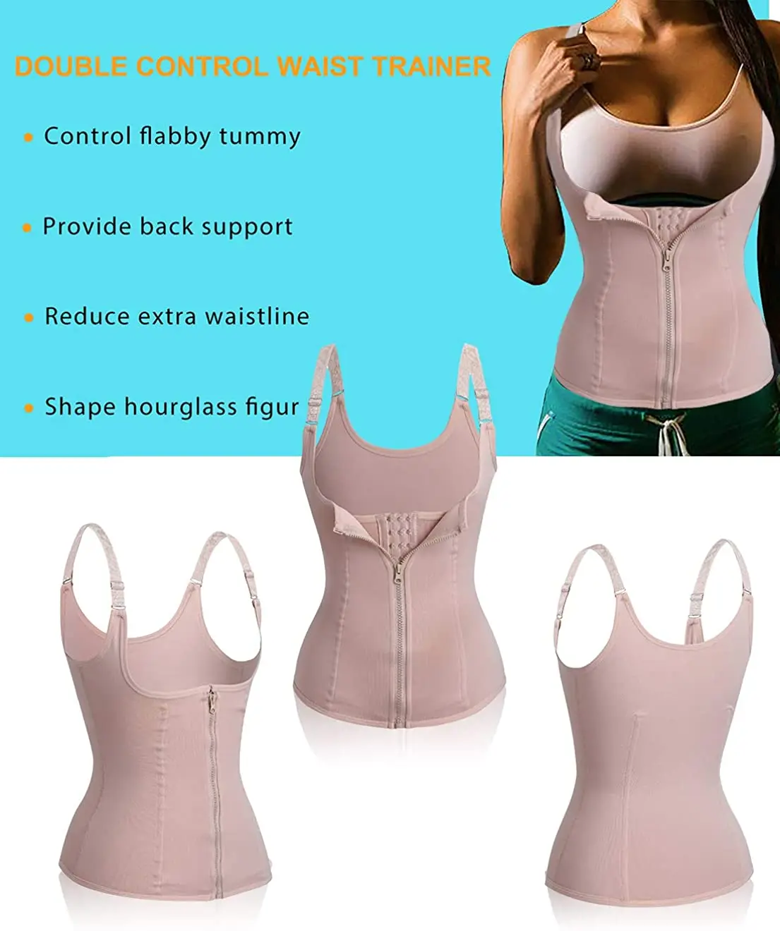 
popular wholesale firm slimming weight loss body shaper 100% natural latex waist trainer for women 