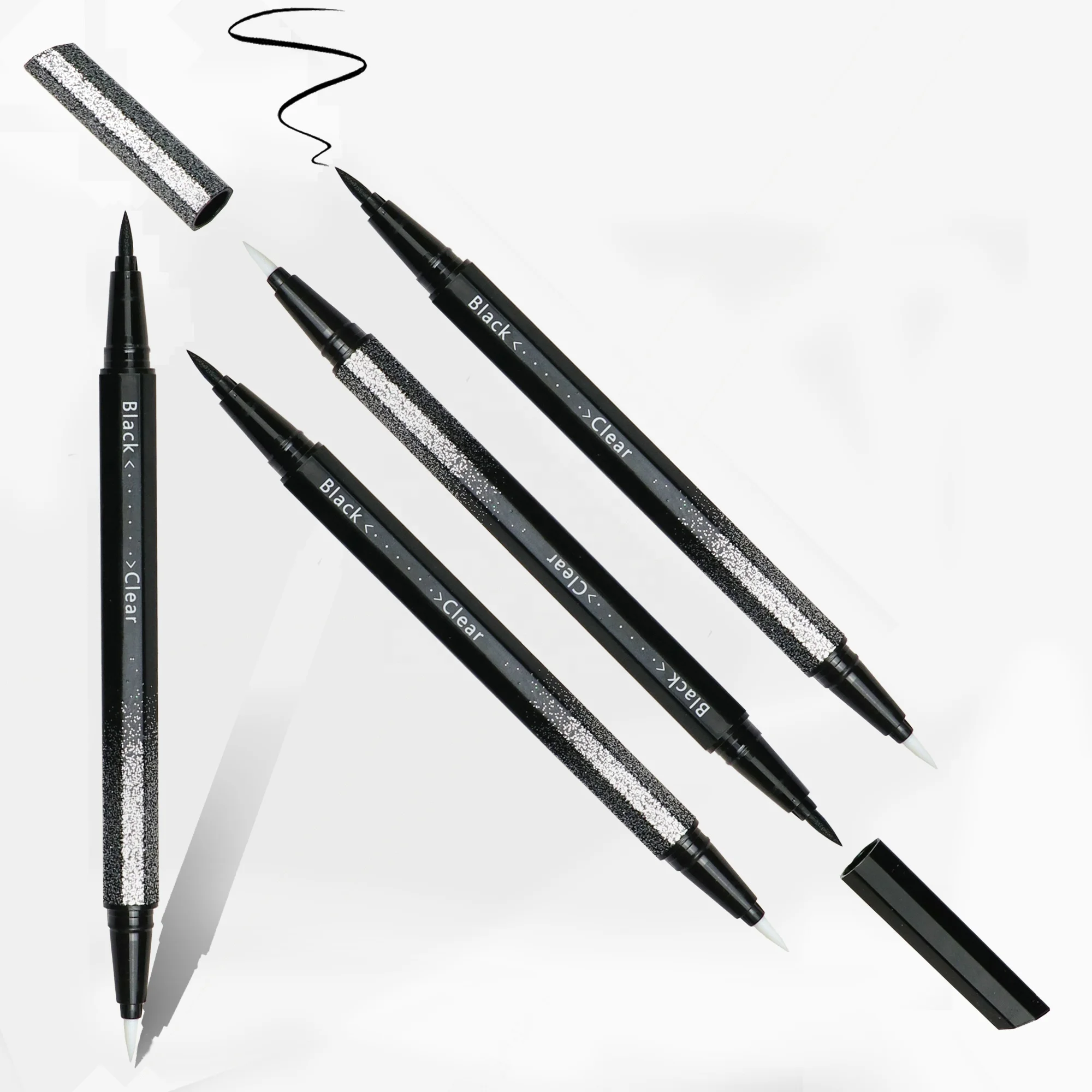 

2 in 1 lashglue glue pen eyeliner Waterproof adhesive Glue Eyeliners Black Clear eyeliner glue pen