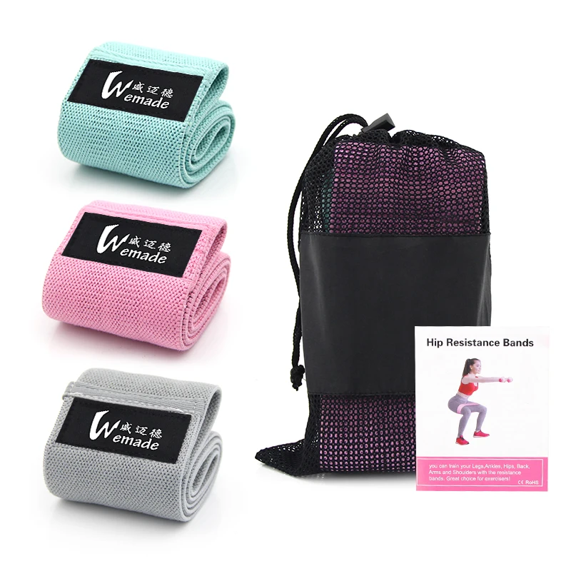 

fitness resistance bands wholesale female hip trainer resistance band, Pink, green, purple