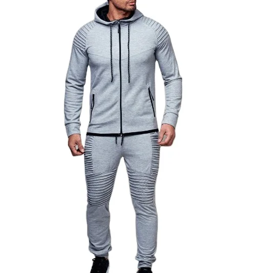 

2021 new casual suit men outdoor sports leisure sweater solid color sportswear suit