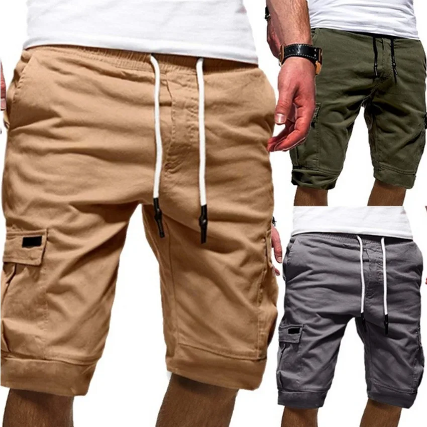 

Men Shorts Cargo Pants Multi-pocket Cargo Shorts PT400 Summer for Men Classical Plus Size 1 Piece Casual Knitted Jogger Shorts