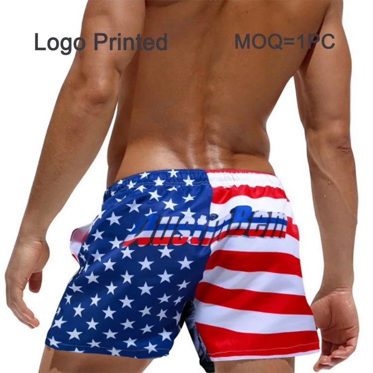

Dropship Custom printed face Beach Pants Quick Dry Swimming Shorts Swim Running Custom Trunk men men's beach shorts summer