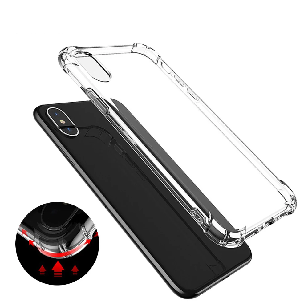 

For iPhone X Case Crystal Clear Reinforced Corners TPU Bumper Phone Case For iPhone 11 Pro Max Case, Transparent