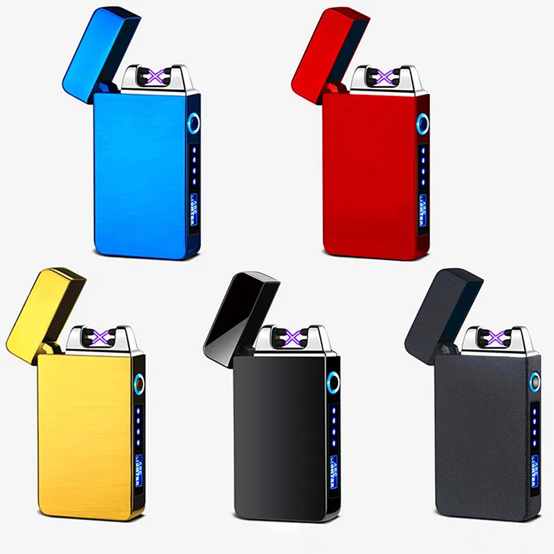 

Smart Pulse Plasma Rechargeable Electric Usb Double Arc Cigaratte Lighter, Black,silver,blue,gold,red