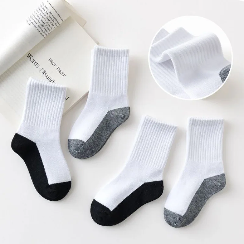 

Customized student school socks crew sport cotton white and black school socks for kids girls