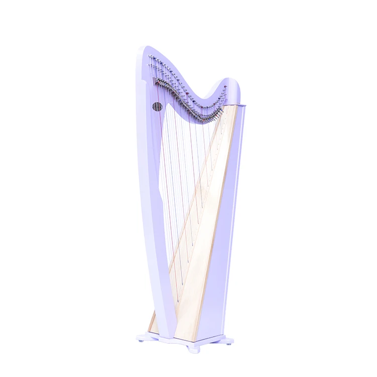 

Purple 38 Strings Floor Harp with Square Sound Box