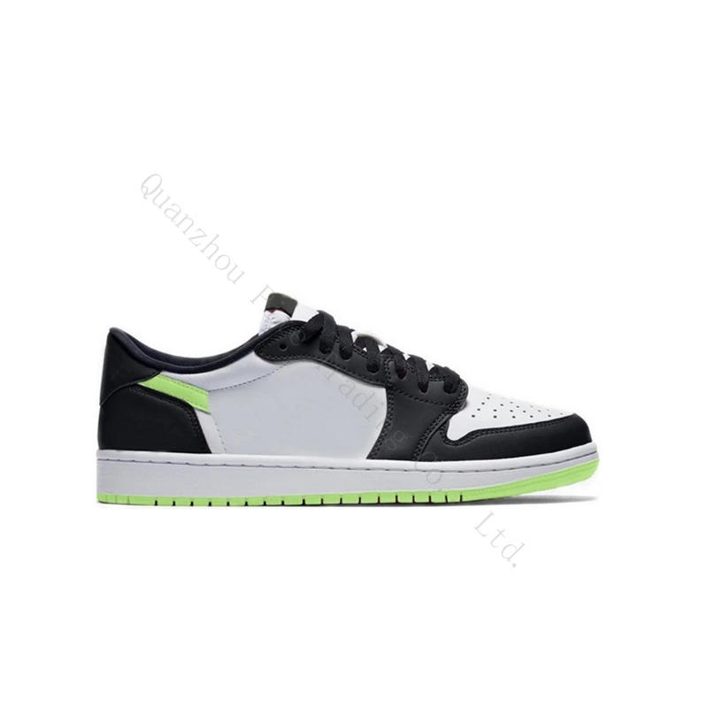 

Jardon 1 Black and white and green hook low men's women's fashion casual sports basketball running zapatillas shoes sneaker