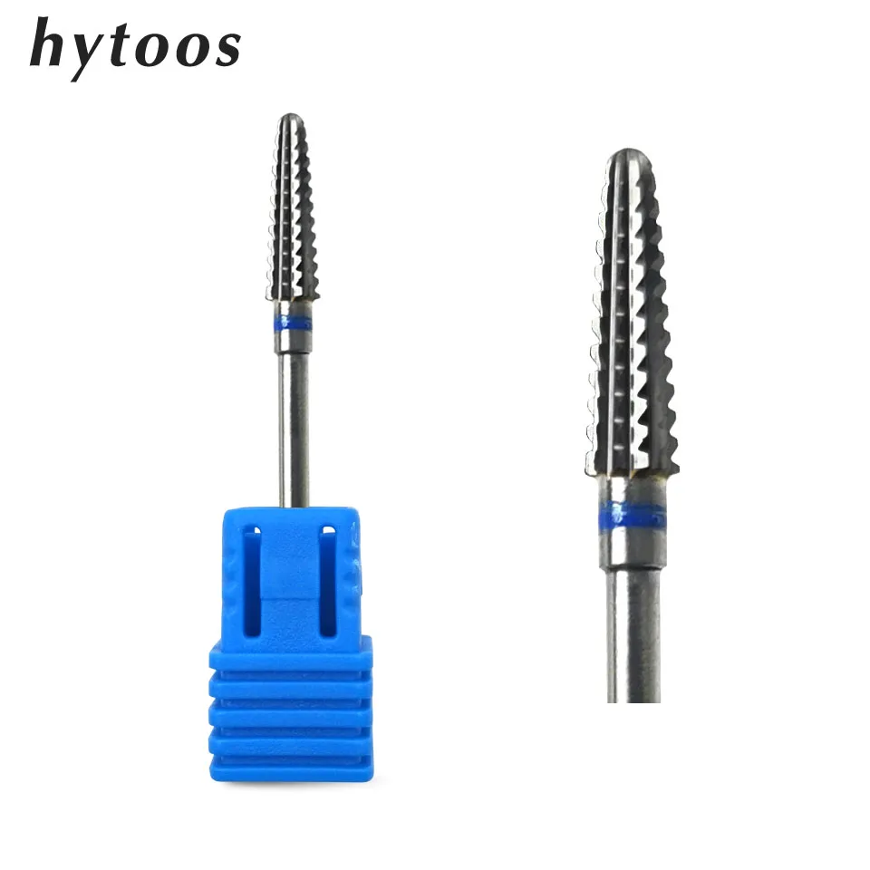 

HYTOOS Cone Cuticle Clean Nail Bit 3/32" Carbide Nail Drill Bits Rotary Milling Cutters for Manicure Nails Accessories Tool