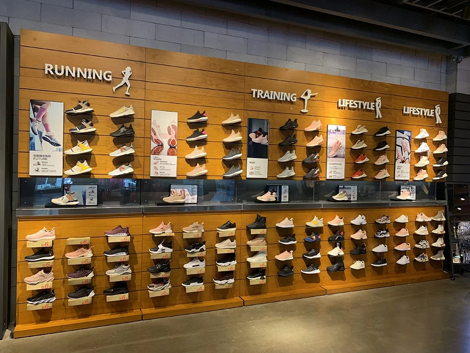 Retail Store Shoe Rack Wood Slatwall Shoe Display Buy Slatwall Shoe