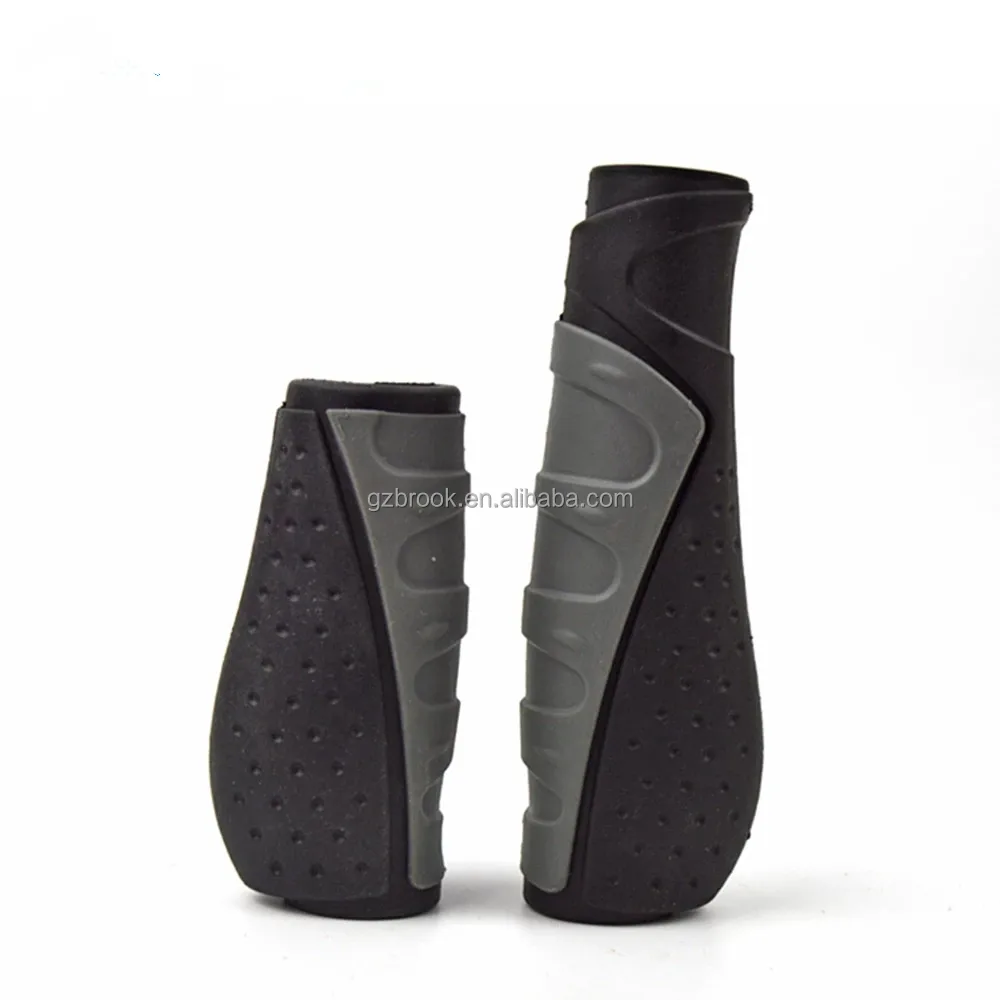 

Bike Handlebar Grips130mm & 90mm Handle Bar Rubber End Grip for Multi-Speed Bicycle Mountain, Black+gray