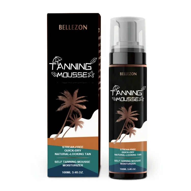 

2021 New Tanning Mousse 100ml Sunless Wheat Color Bronze Tanning Cream Moisturizing UV-BLOCK With Coconut Oil Niacinamide