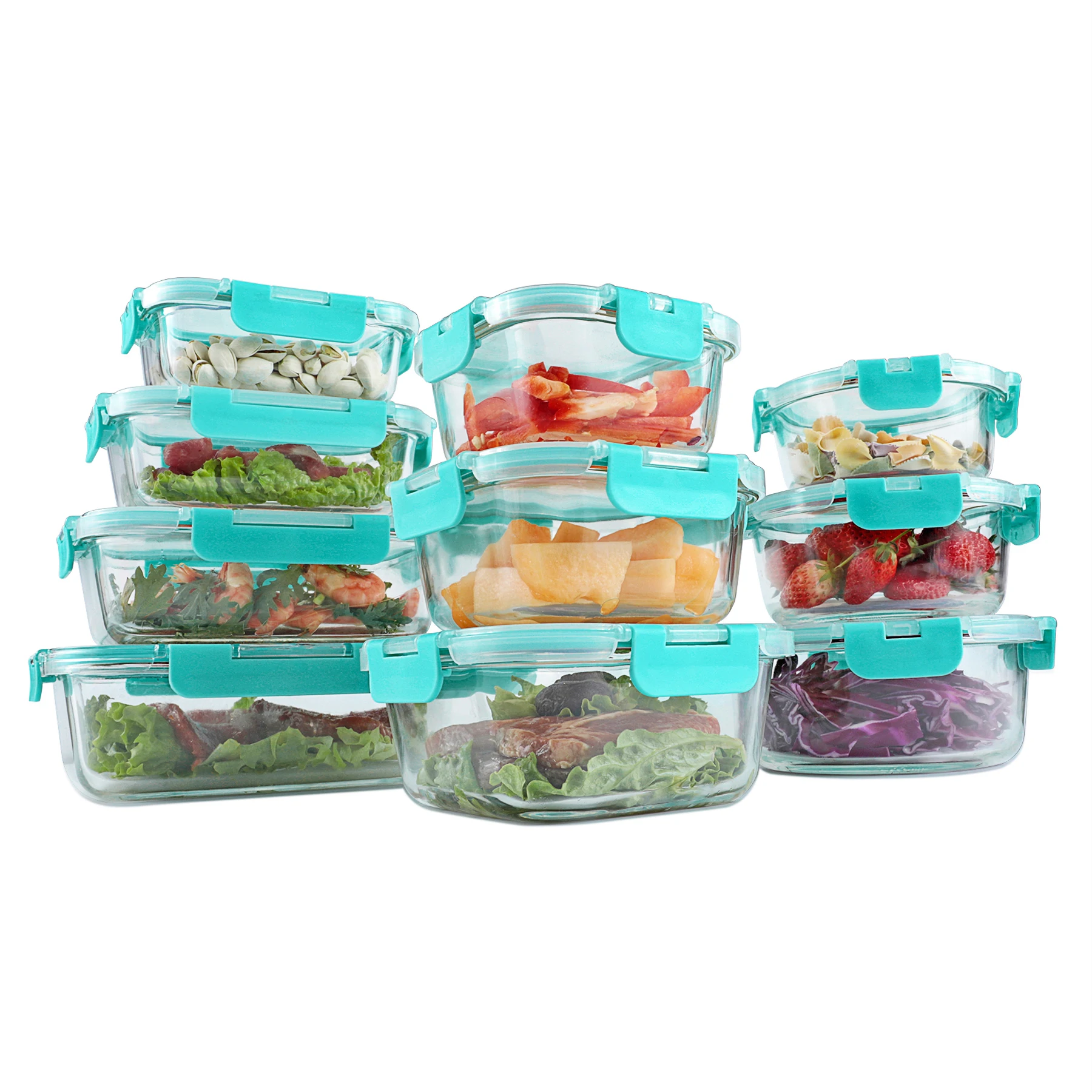 

Professional leak proof pyrex food storage box with lid glass container wholesale