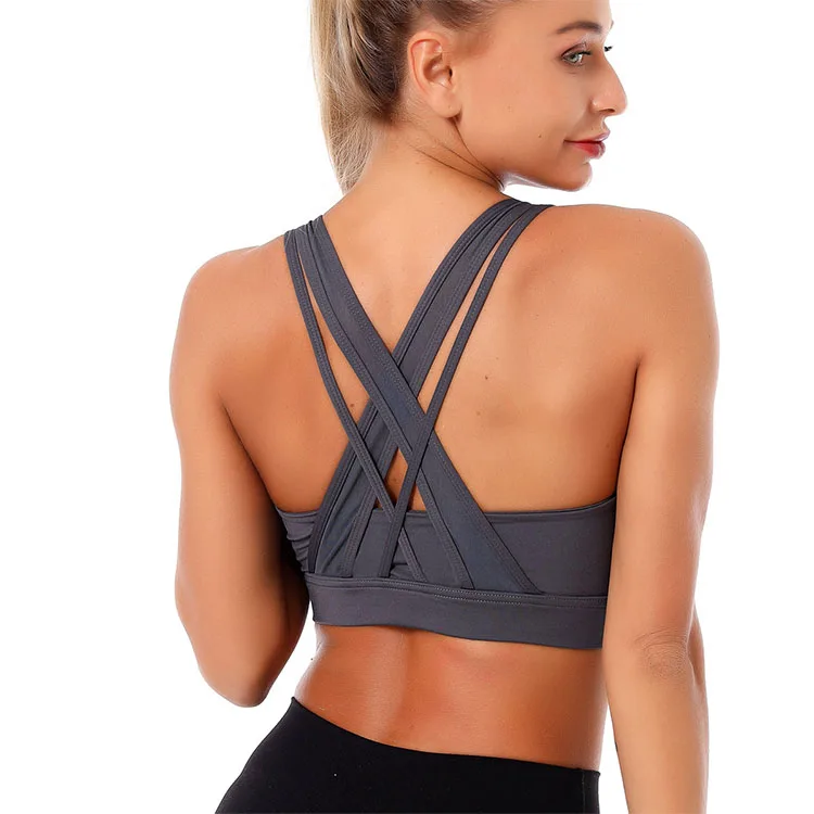 

Tik Tok Open Back Sports Bra Yoga Top Women Dropshipping OEM Women Yoga Top Bra Sports Wear, Blue, wine red,black, white, dark grey