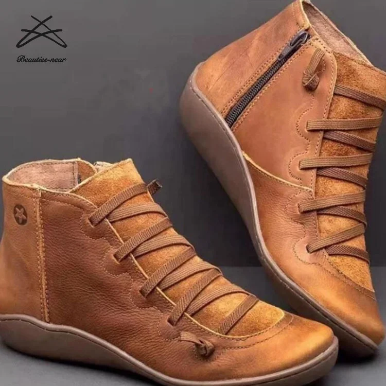

RTS 2019 New European Ankle Zipper Casual Shoes Women Short Boots, Red,green,blue,brown,black
