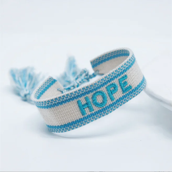 

Hand woven bangles string custom cotton friendship christian bracelet