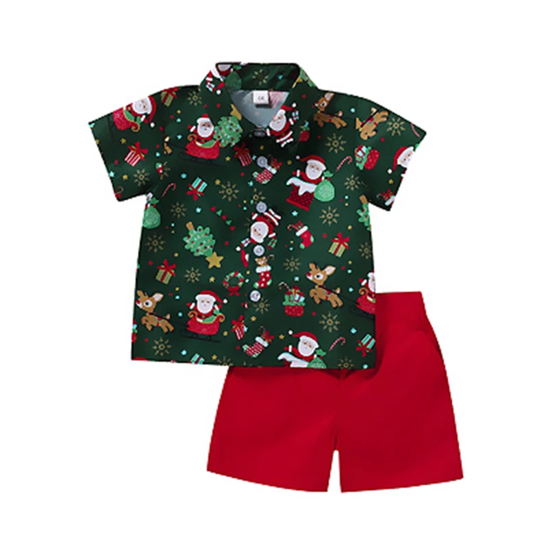 

Children Wear Cute Polo Boutique Snowman Outfit Clothing Christmas T Shirt Shorts, As picture