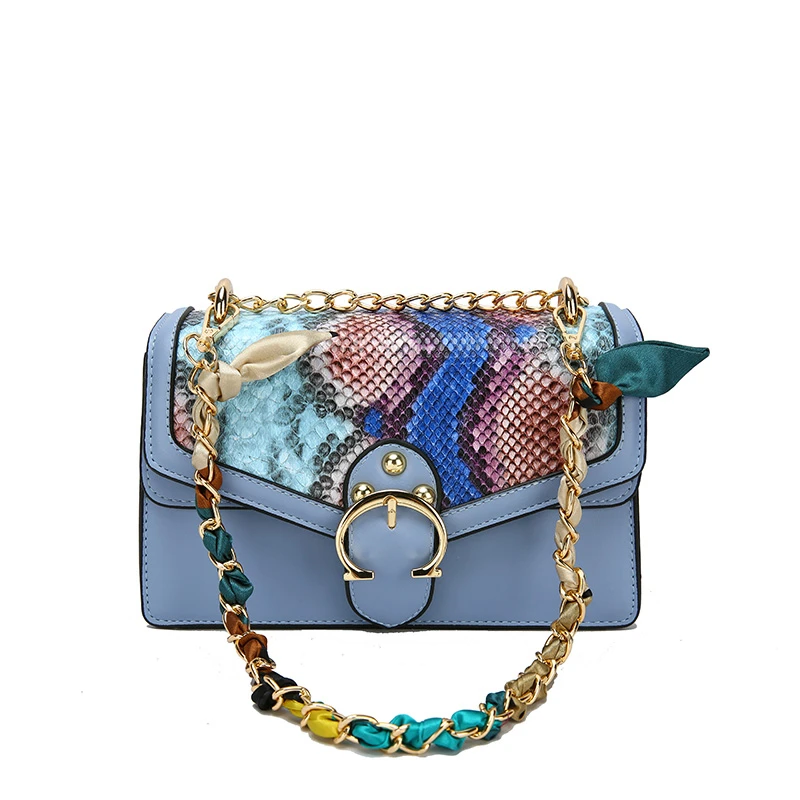 

New 2021stylish snakeskin print bag for women crossbody purse fashion leather shoulder bag