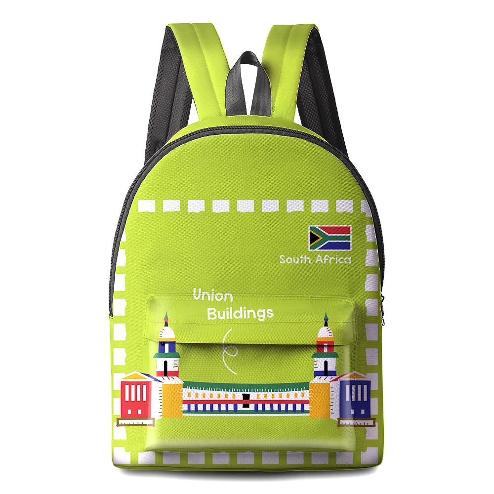 

2022 New Designer High Quality Custom South Africa Union Buildings Logo Souvenirs Casual Bag For Men's Backpack