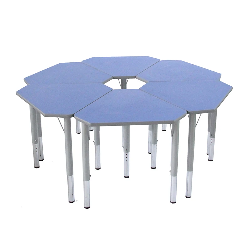 
Diamond shape HPL single student school desk and chair set 