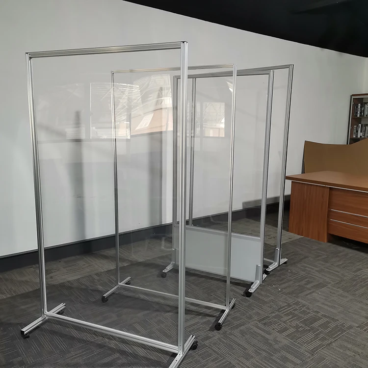 Wholesale Clear Acrylic Mobile Partition Plexiglass Transparent Room Divider Office Partition On