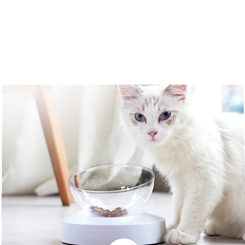 

Animal Bowl Water Dispenser Feeding Cat Basin Protect Cervical Vertebrae Adjustable Transparent Cat