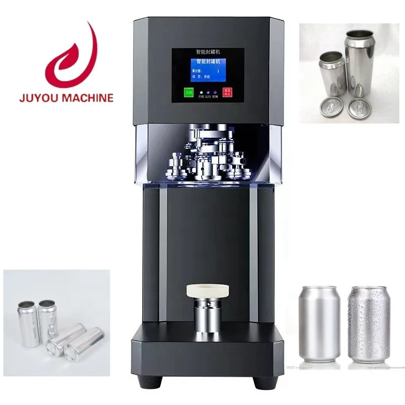 

JUYOU China New Product Automatic Non-rotating Can Sealer Soda Tin Can Seamer Automatic Bubble Tea Can Sealing Machine easy use