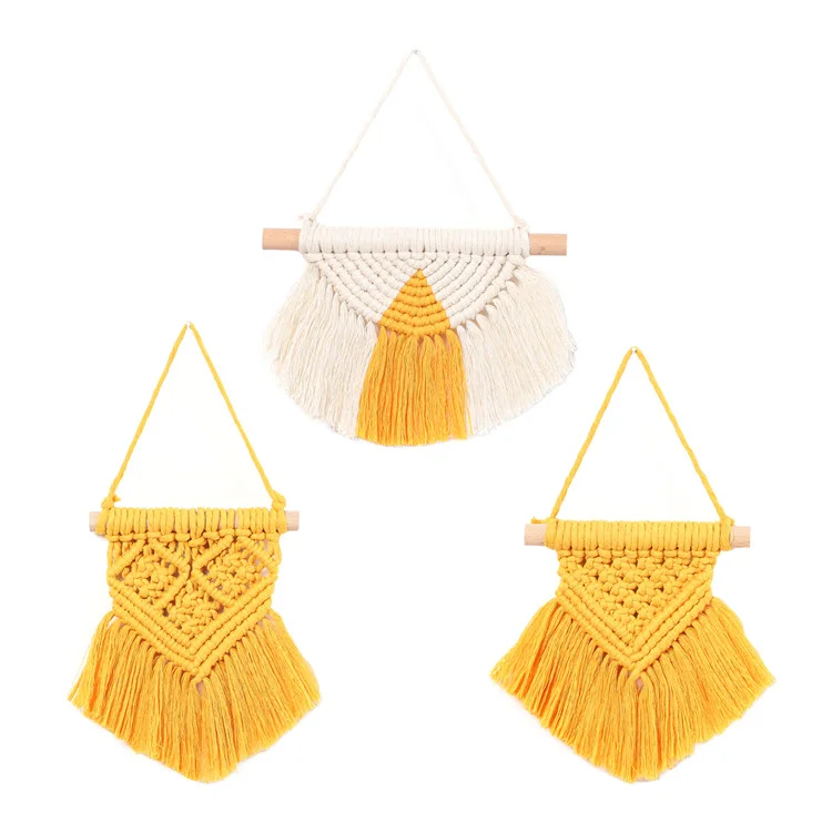 

minimalist decor Three piece set best selling 7 colors custom woven wall macrame wall hanging tapestry