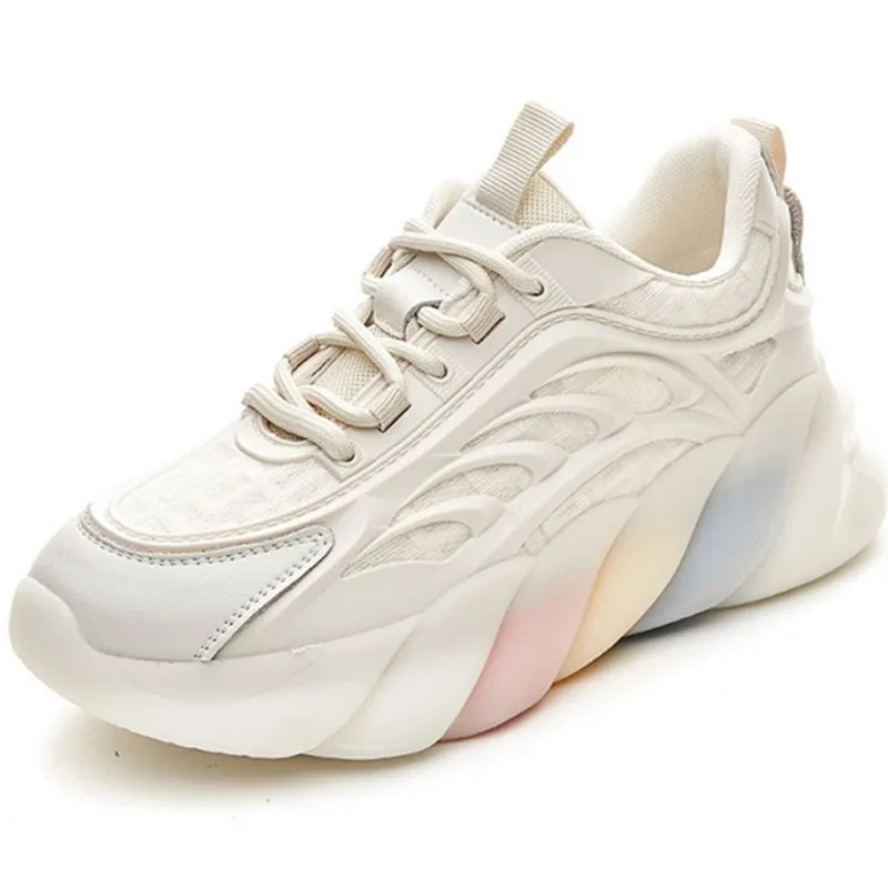 

Dropshipping Custom Logo Chunky Women Footwear New Fashion Bottom Casual Shoes Woman Lady Sneaker Size 40