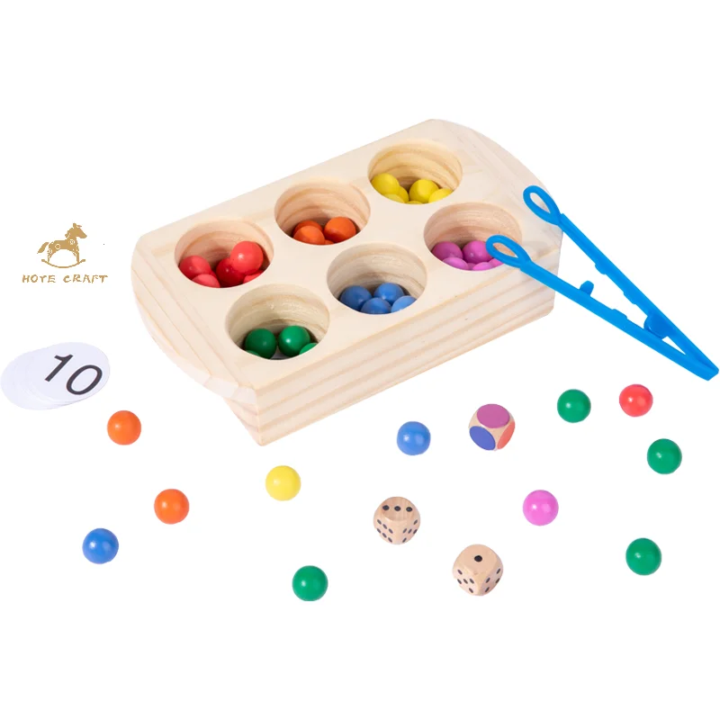 

Montessori Color Sorting Game Kids Attention Training Clip Beads Game