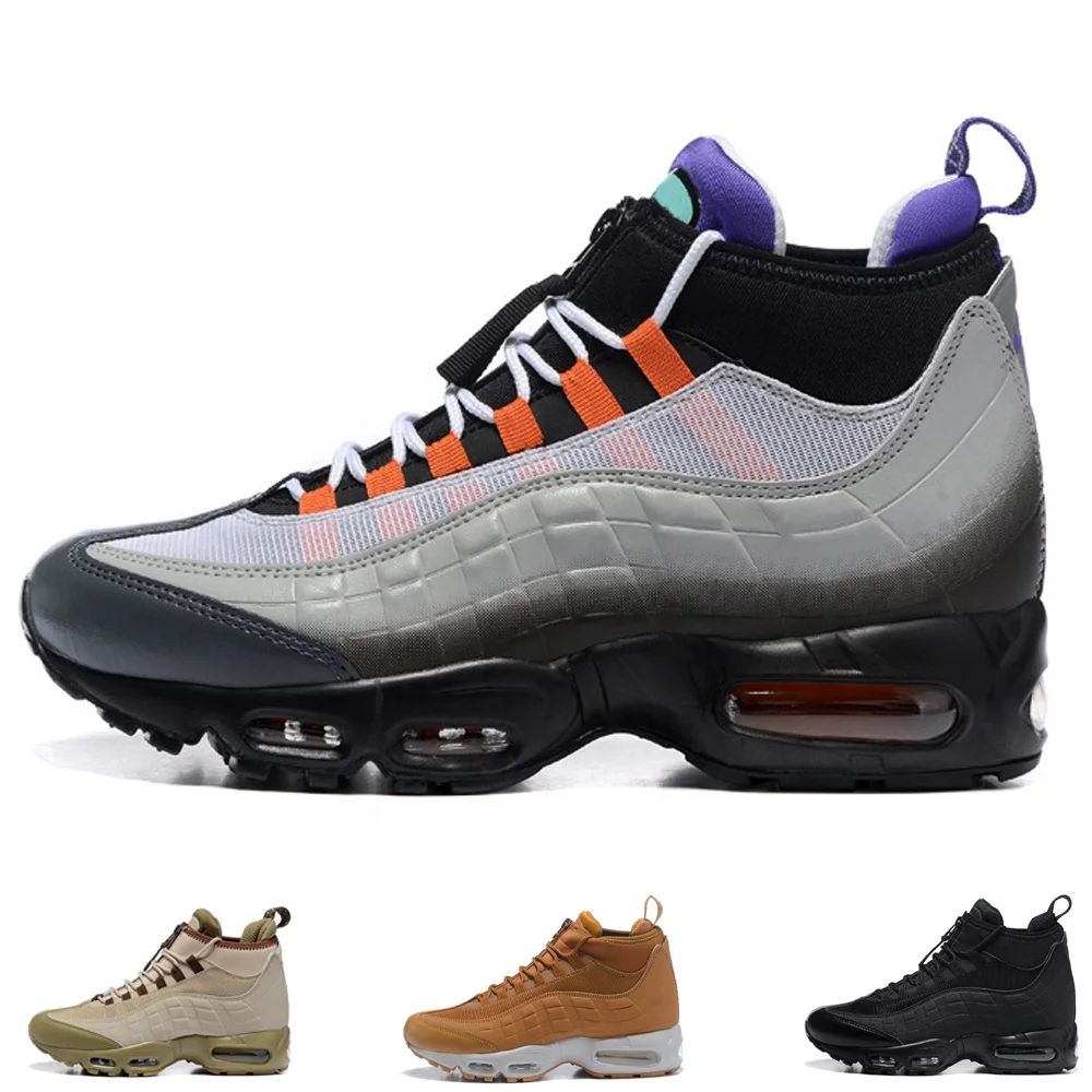 

New Fashion Style 95 Boots Black Men's Cushion Sneakers Shoes Men's Ankle Boots Hight Top 95s Waterproof Work Boots Men Shoes