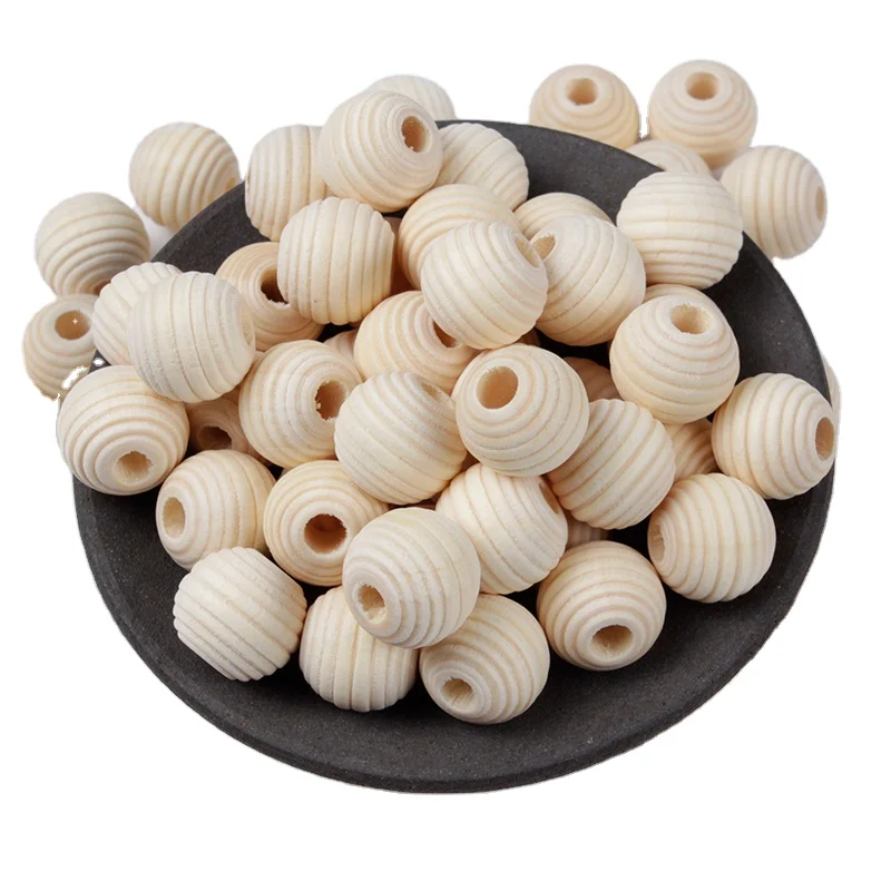 

13mm/20mm Wooden Round Beads Loose Spacer Eco-Friendly Natural-Color Wood Beads for DIY Jewelry Making Bracelet Accessories