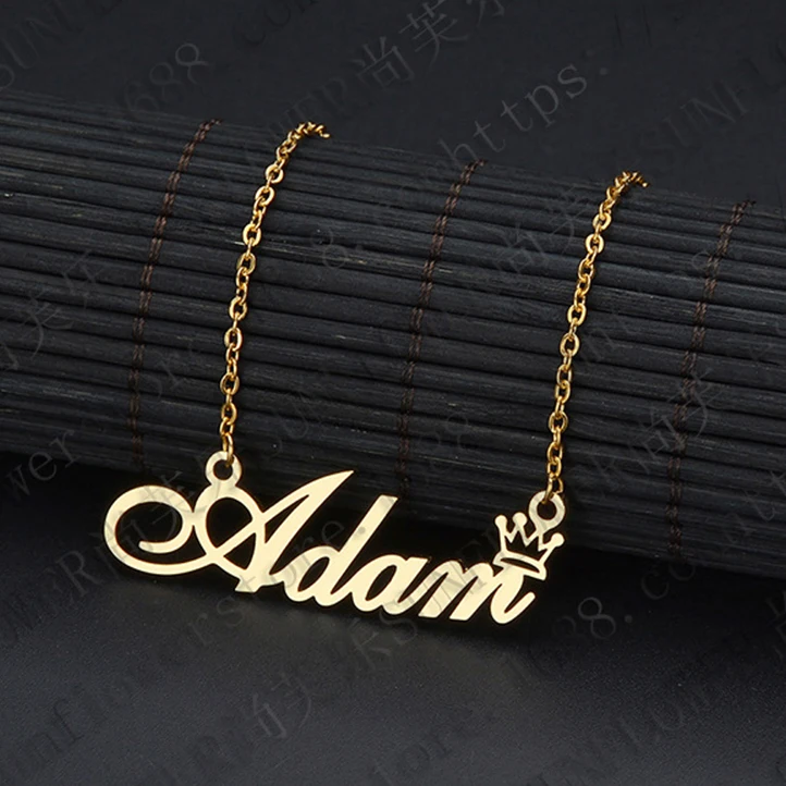 

Private Custom Three Colors Stainless Steel Personalized Name Letter Necklace Custom Names Necklace, Steel/gold/rose gold
