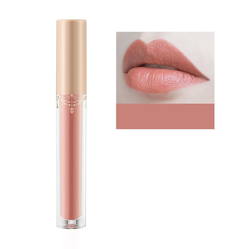 

Wholesale no logo Nude Matte Waterproof Liquid Lipstick Long Lasting non stick cup vegan lip gloss