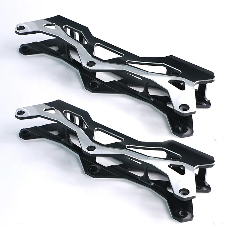 China Black Custom Adjustable Aluminum Alloy CNC Machined Hold Wheels Frame Inline Speed Roller Skates Chassis Bracket